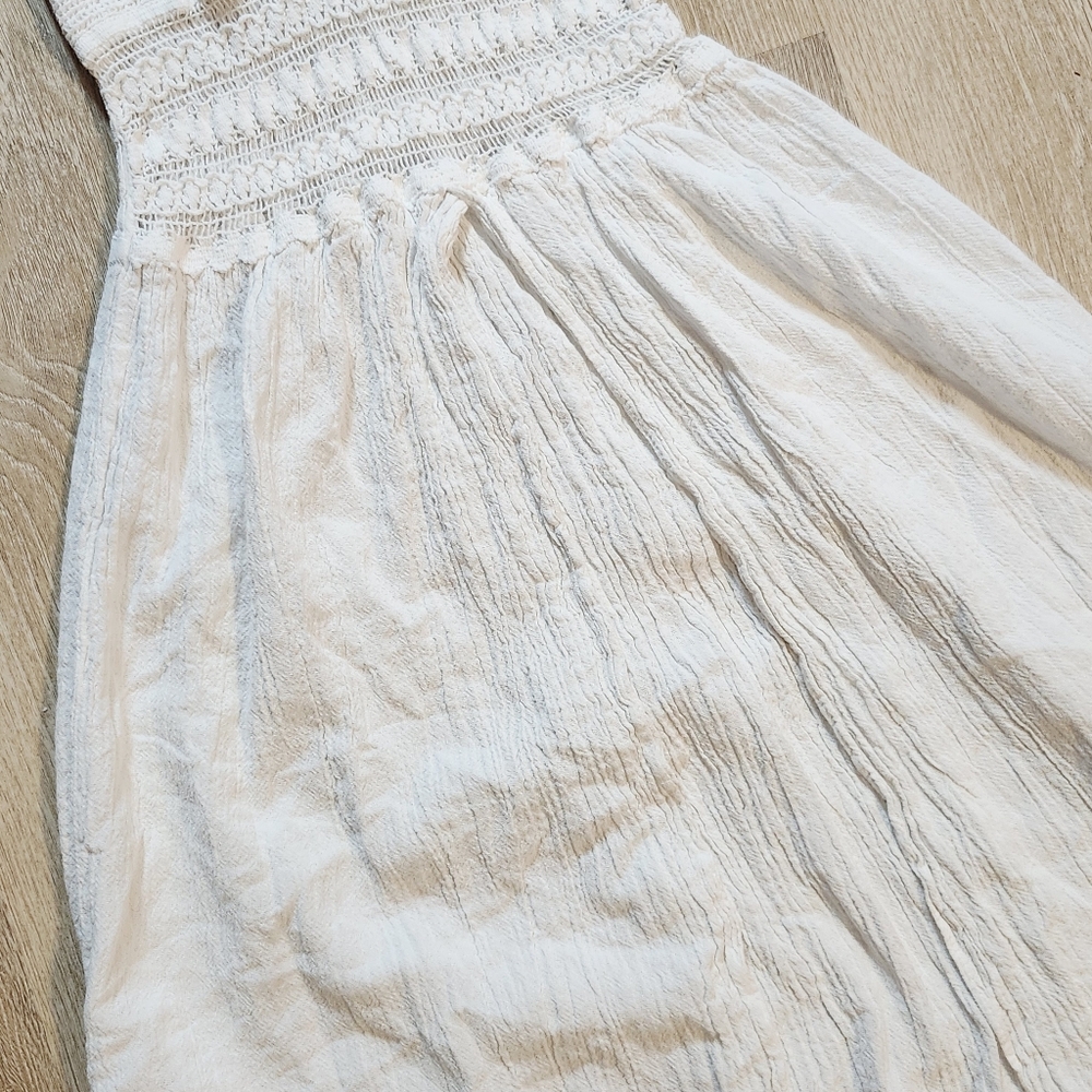 Seaspice Peruvian cotton white cover up tunic dress size S Bohemian Beach - Picture 5 of 9